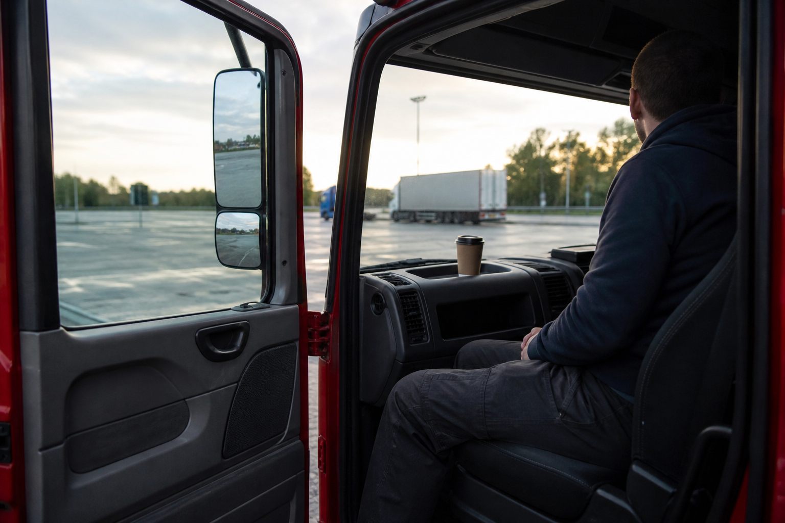 HGV driver waiting during period of availability