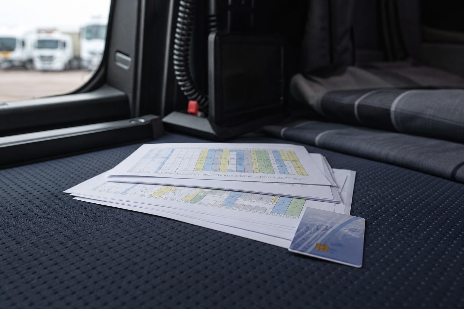 Weekly hours planning with tachograph driver card