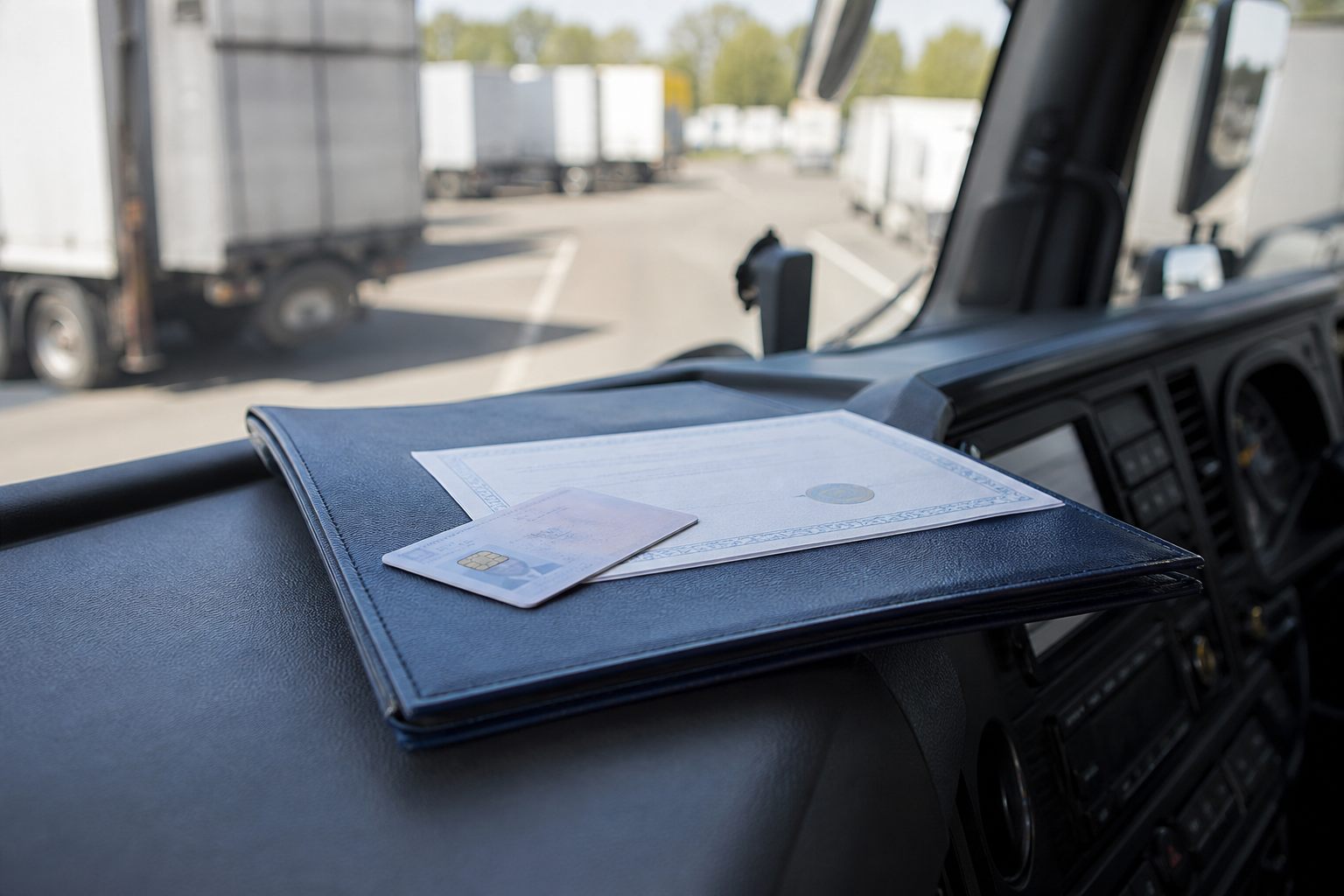Driver CPC card and certificate folder for HGV drivers