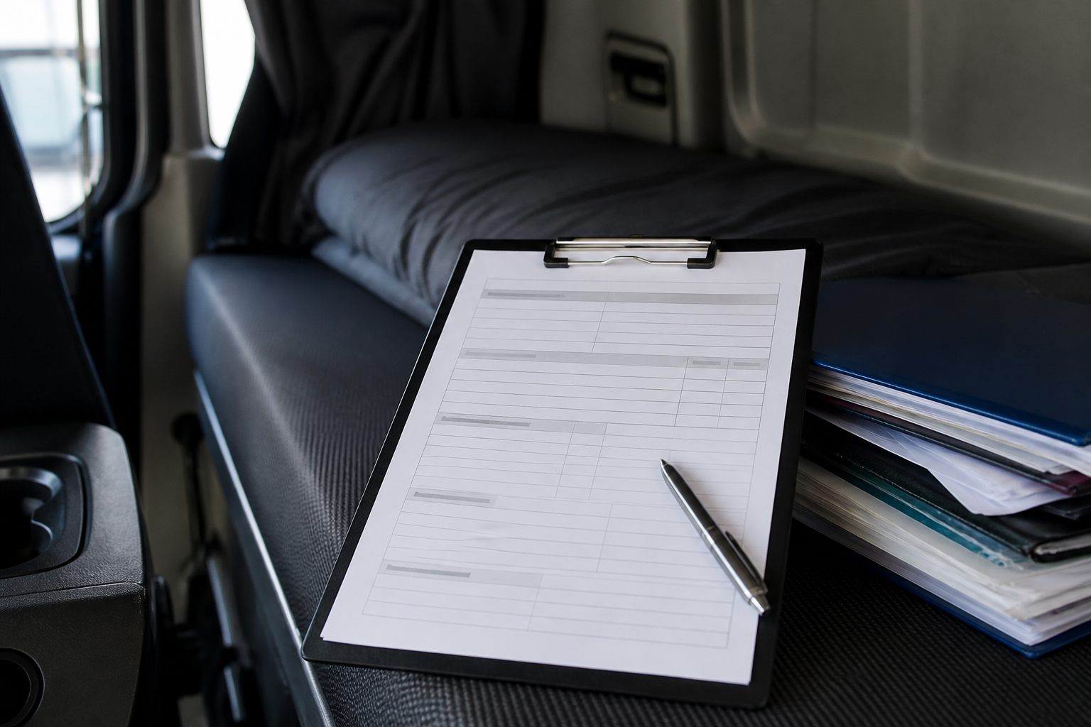Attestation of activities paperwork for HGV drivers