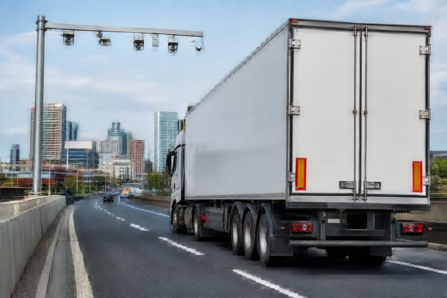 HGV approaching a UK clean air or low emission zone