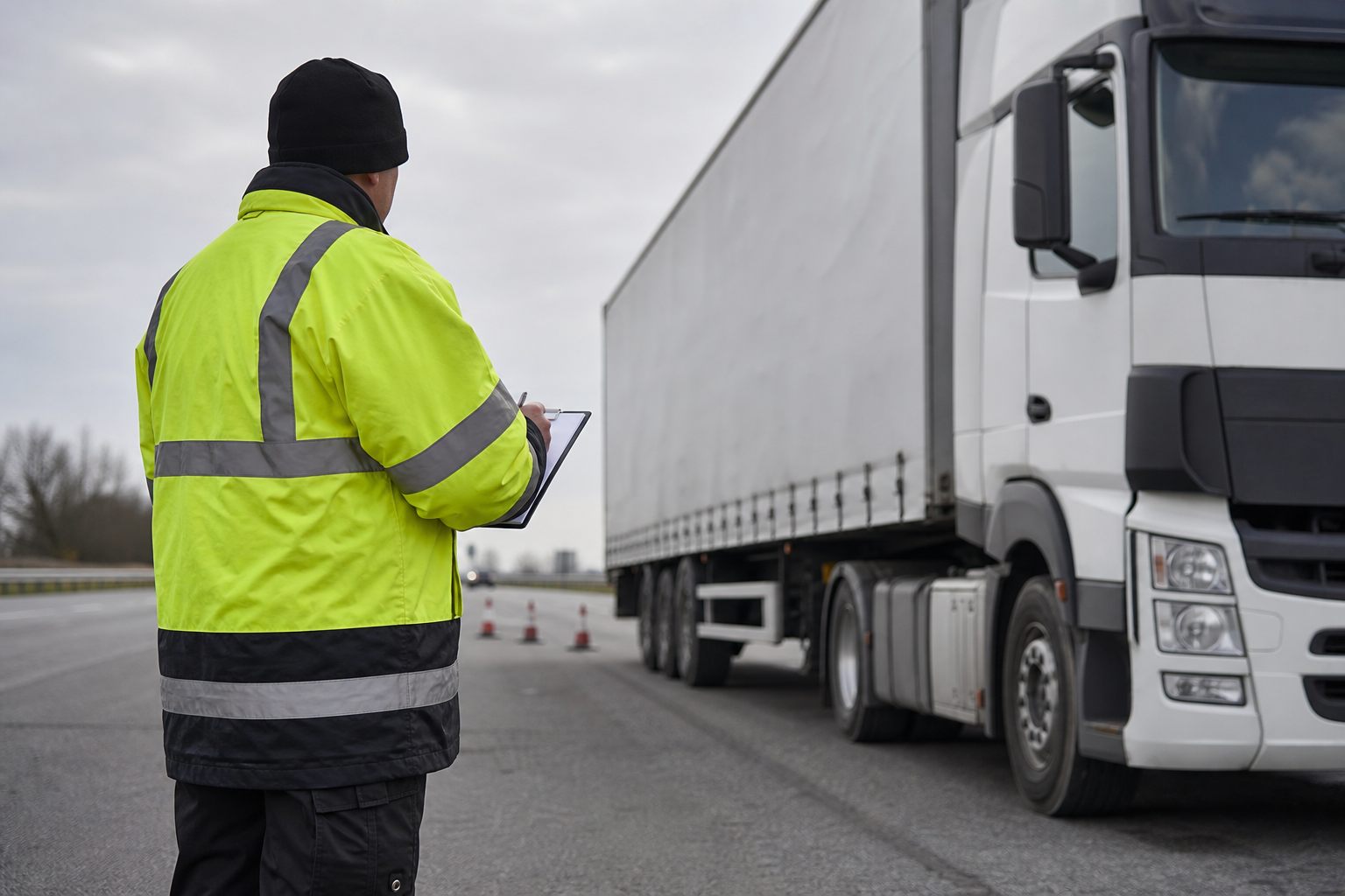 Roadside HGV check related to drivers hours fixed penalties