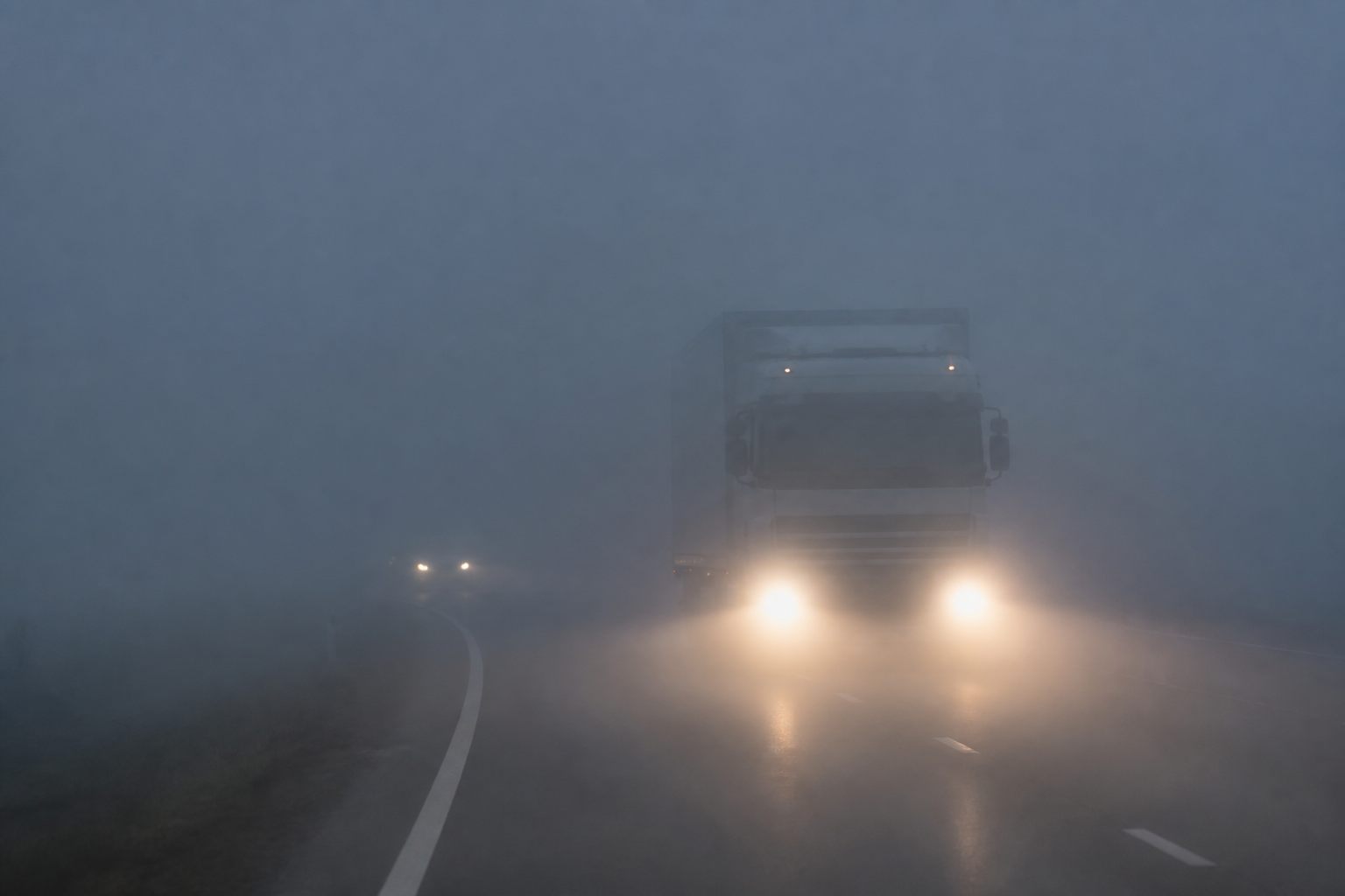 Driving HGVs in Fog and Poor Visibility